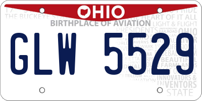 OH license plate GLW5529