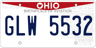 OH license plate GLW5532