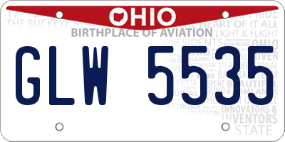 OH license plate GLW5535