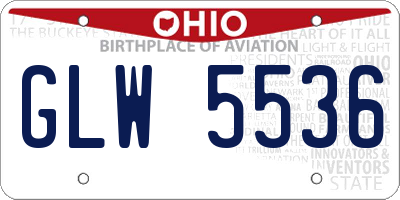 OH license plate GLW5536