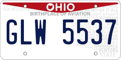 OH license plate GLW5537