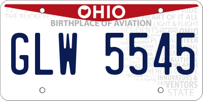 OH license plate GLW5545