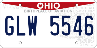 OH license plate GLW5546