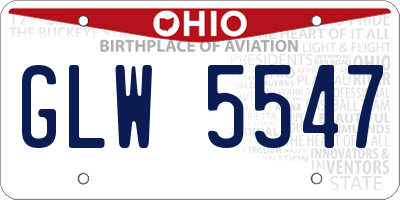 OH license plate GLW5547