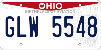OH license plate GLW5548