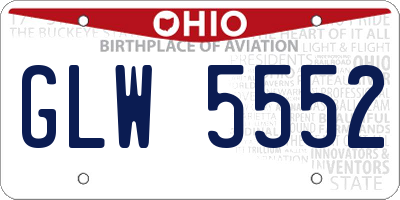 OH license plate GLW5552