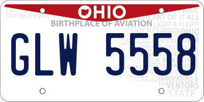 OH license plate GLW5558