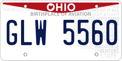 OH license plate GLW5560