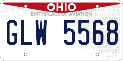OH license plate GLW5568