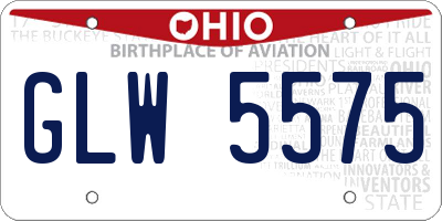 OH license plate GLW5575