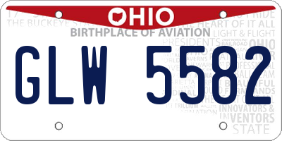 OH license plate GLW5582