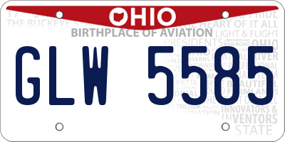 OH license plate GLW5585