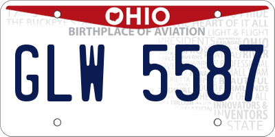 OH license plate GLW5587