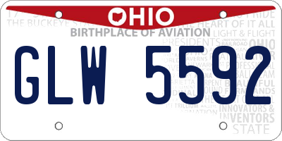 OH license plate GLW5592