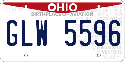 OH license plate GLW5596