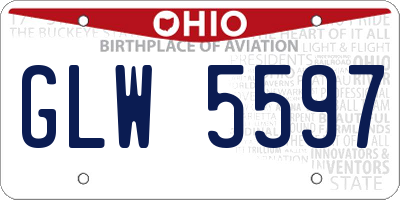OH license plate GLW5597