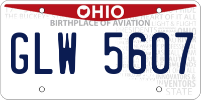 OH license plate GLW5607