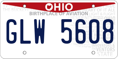 OH license plate GLW5608