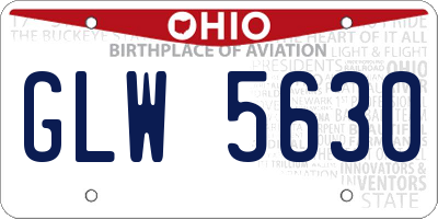 OH license plate GLW5630