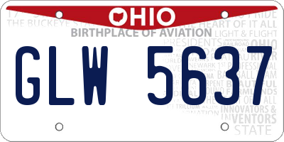 OH license plate GLW5637