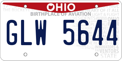 OH license plate GLW5644