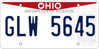 OH license plate GLW5645