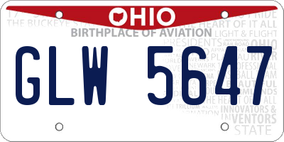 OH license plate GLW5647
