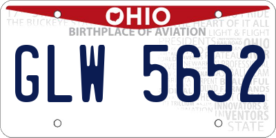 OH license plate GLW5652