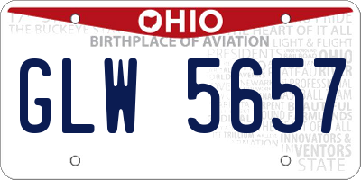 OH license plate GLW5657