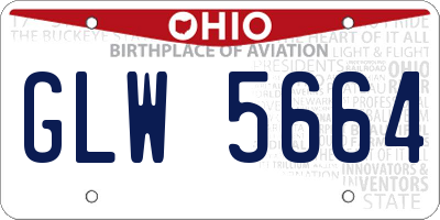 OH license plate GLW5664