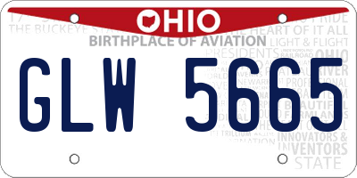 OH license plate GLW5665