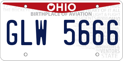 OH license plate GLW5666