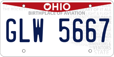 OH license plate GLW5667