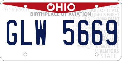 OH license plate GLW5669