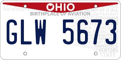 OH license plate GLW5673