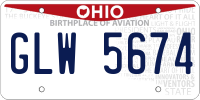 OH license plate GLW5674