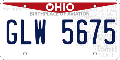 OH license plate GLW5675