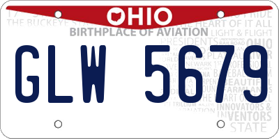 OH license plate GLW5679