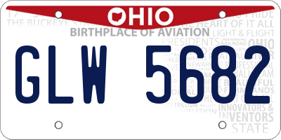 OH license plate GLW5682