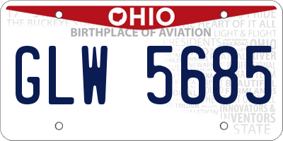 OH license plate GLW5685