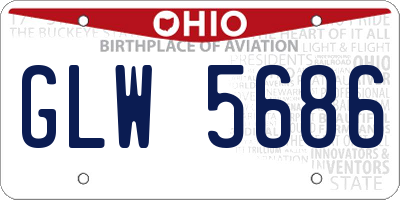 OH license plate GLW5686