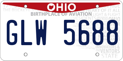 OH license plate GLW5688