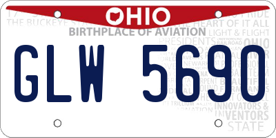 OH license plate GLW5690