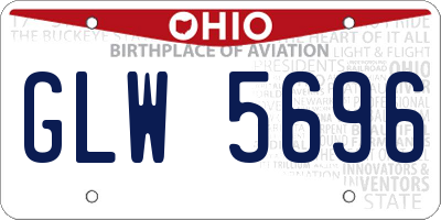 OH license plate GLW5696