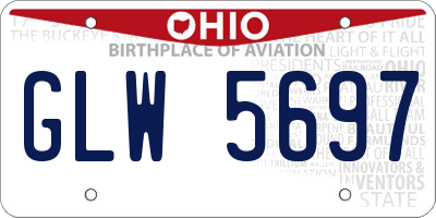 OH license plate GLW5697
