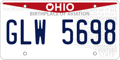 OH license plate GLW5698