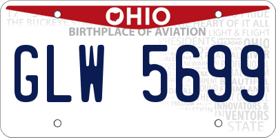 OH license plate GLW5699