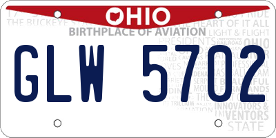OH license plate GLW5702