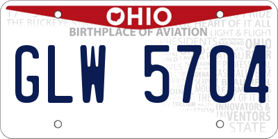 OH license plate GLW5704