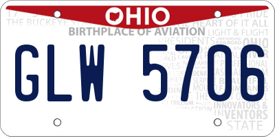 OH license plate GLW5706